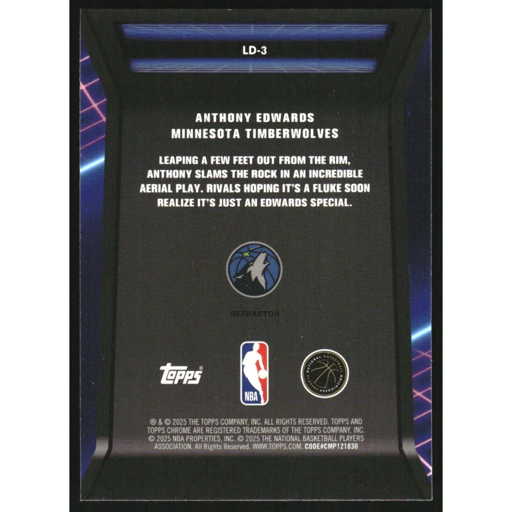 2025-26 Topps Chrome Loading… Refractors #LD3 Anthony Edwards