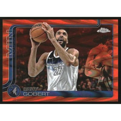 2025-26 Topps Chrome RayWave Orange Refractors #165 Rudy Gobert