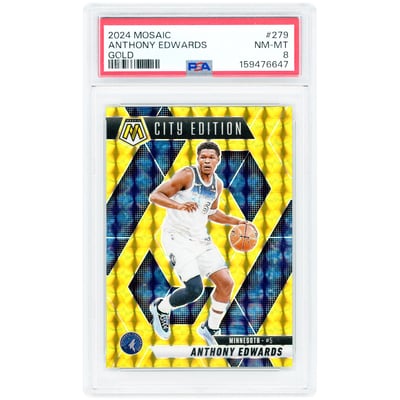 Anthony Edwards Minnesota Timberwolves 2024-25 Panini Mosaic Gold Prizm #279 #10/10 PSA Authenticated 8 Card