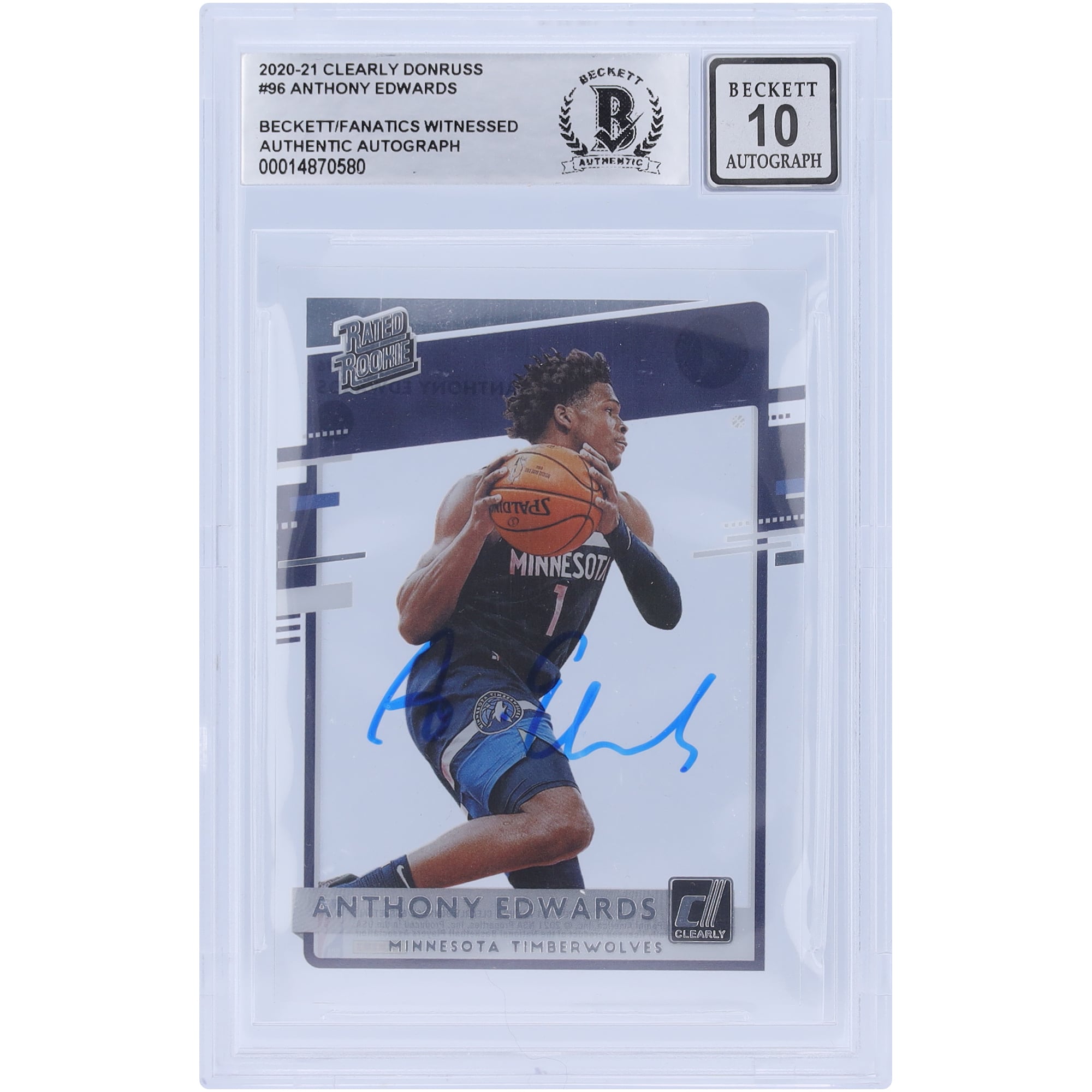 Autographed Minnesota Timberwolves Anthony Edwards 2020-21 Panini 