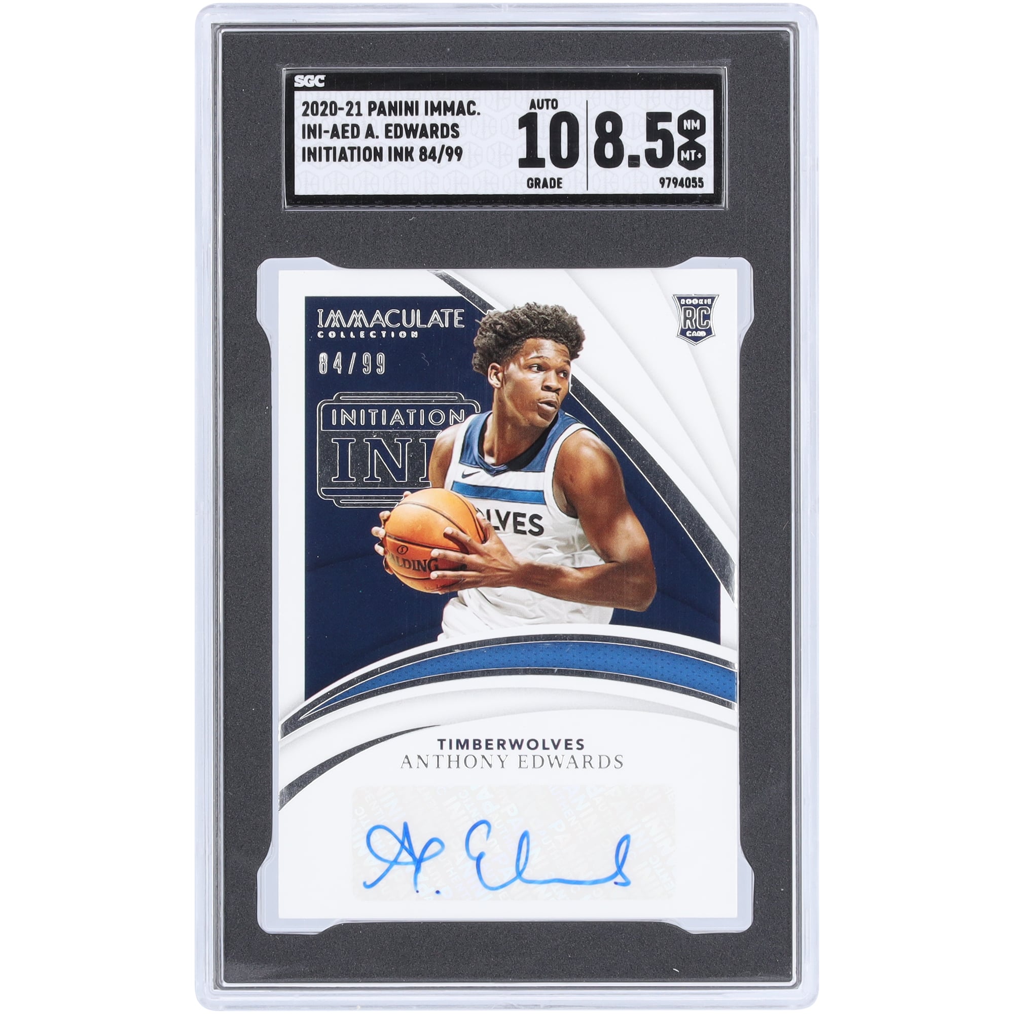 Anthony Edwards Minnesota Timberwolves Autographed 2020-21 Panini 