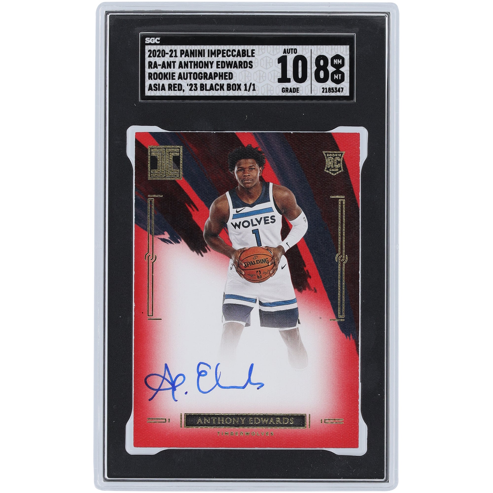 Anthony Edwards Minnesota Timberwolves Autographed 2020-21 Panini 