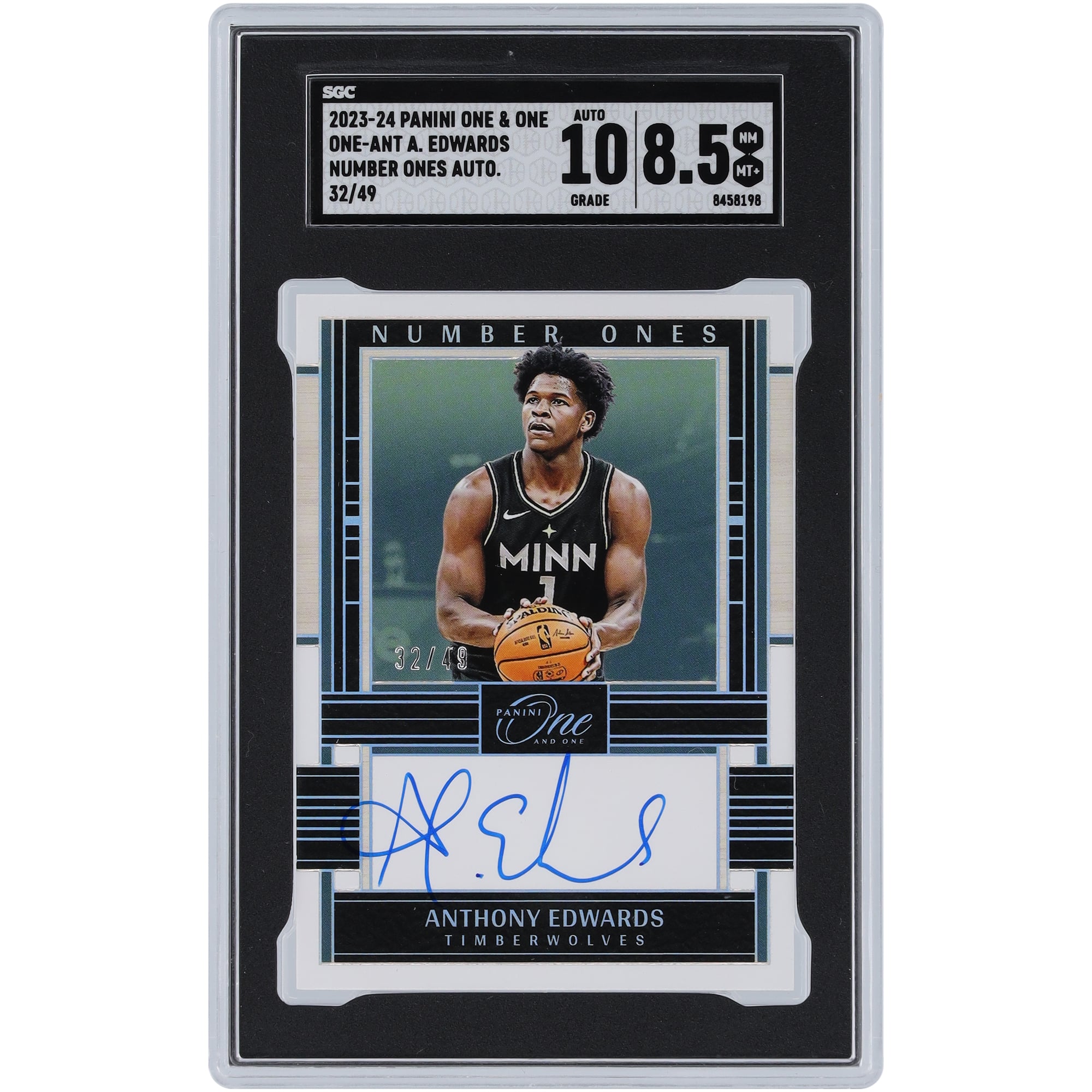 Anthony Edwards Minnesota Timberwolves Autographed 2023-24 Panini 