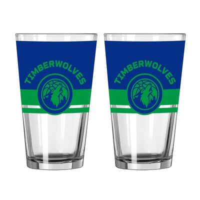 Minnesota Timberwolves Logo Brands Two-Piece 16oz. Horizon Pint Glass Set