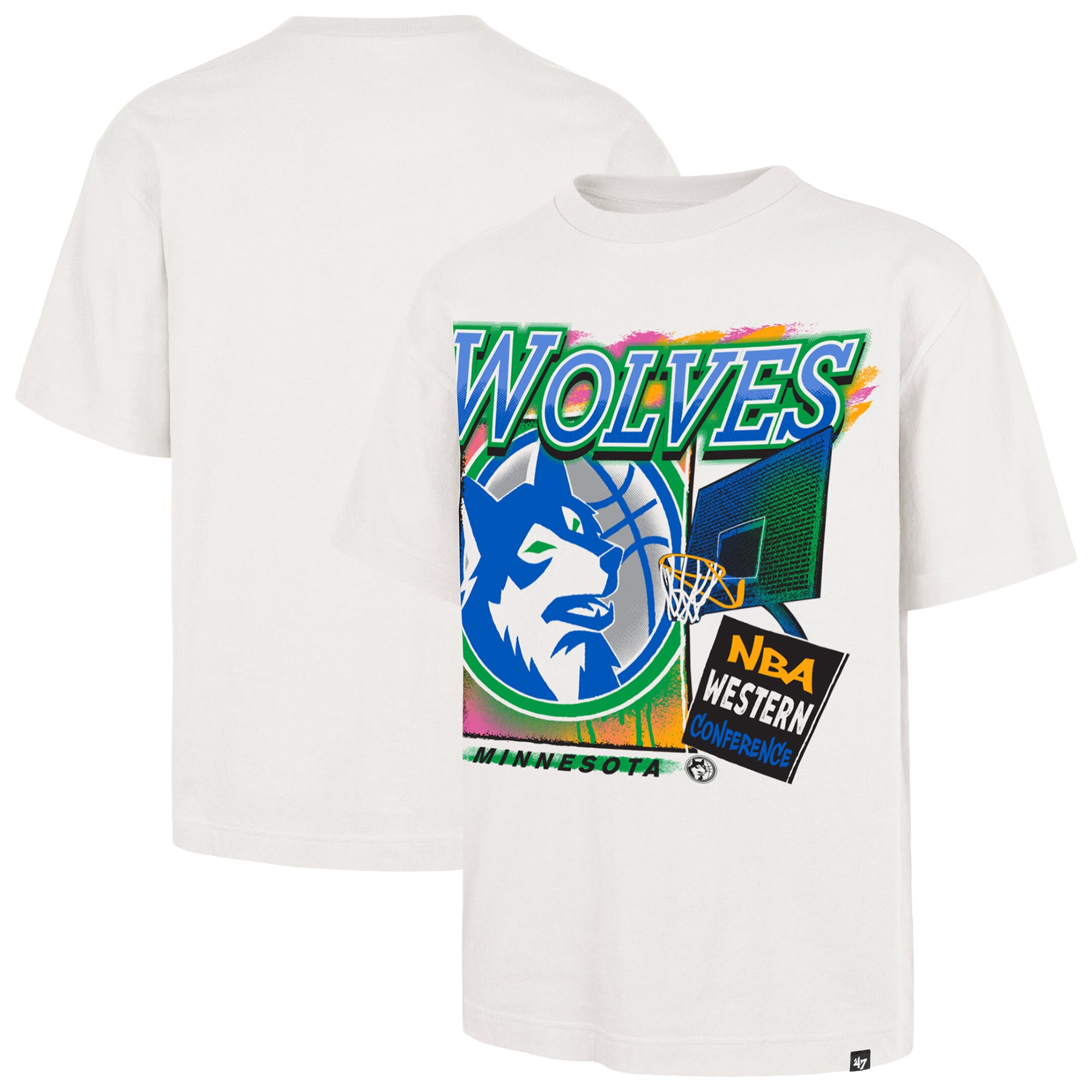 Men's Minnesota Timberwolves '47 Cream City Paint Reed Foundation T-Shirt