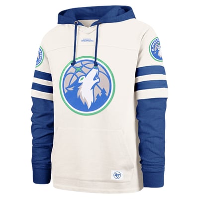  Minnesota Timberwolves '47 Split Zone Cornerback Duo Fleece Hoodie - Cream/Blue