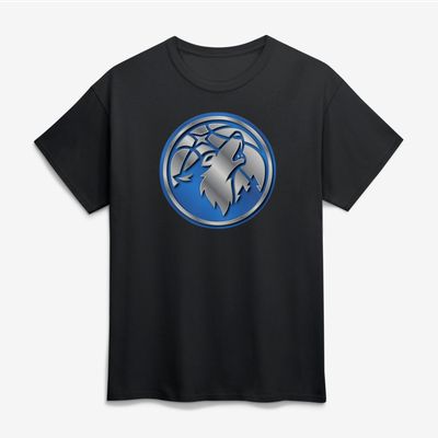 Minnesota Timberwolves Big & Tall Metallic Mascot T-Shirt - Black