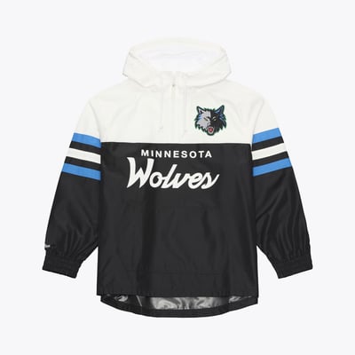  Minnesota Timberwolves Mitchell & Ness Head Coach Lightweight Anorak Quarter-Zip Windbreaker - Black