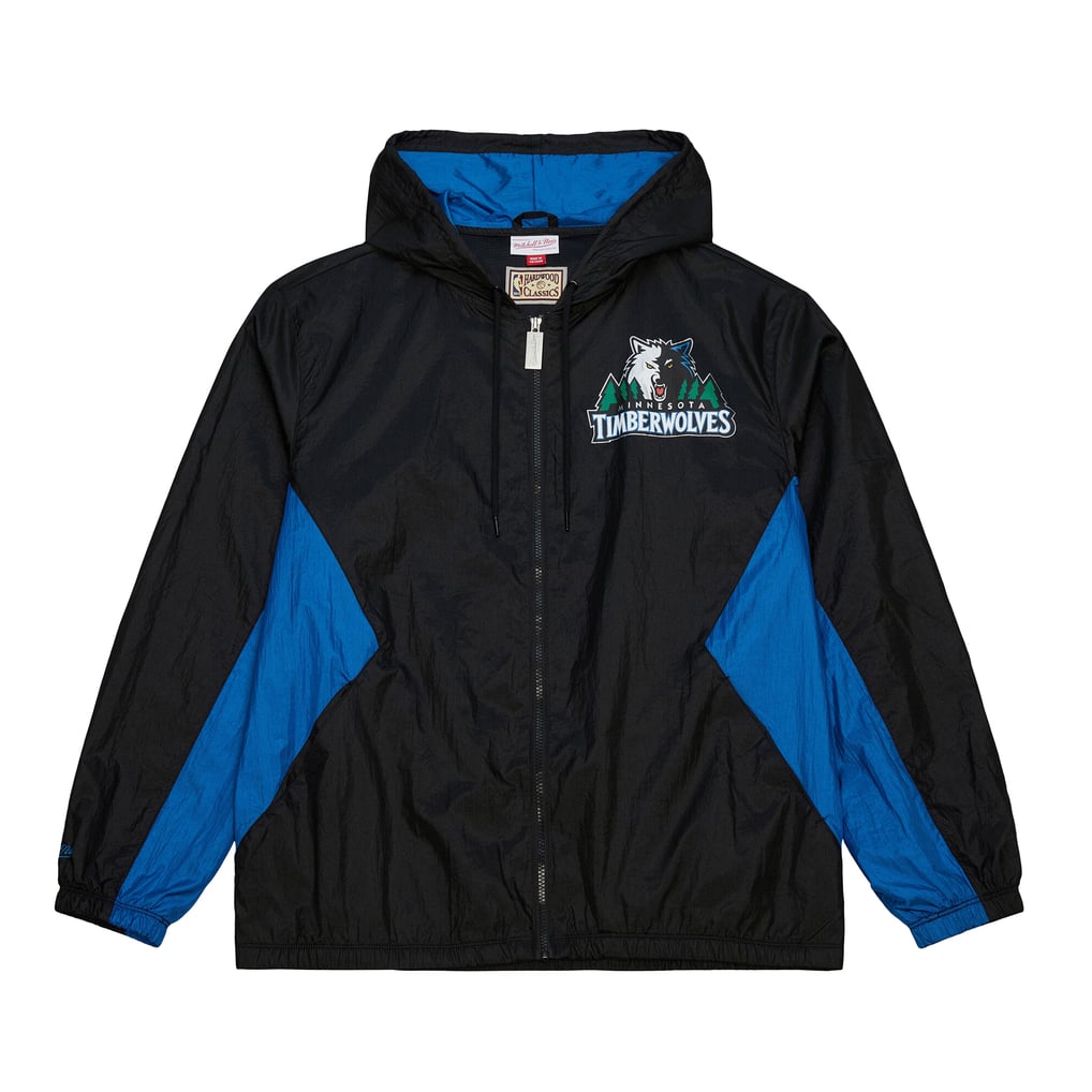 Minnesota Timberwolves Mitchell & Ness Playmaker Full-Zip Hooded Windbreaker Jacket - Black