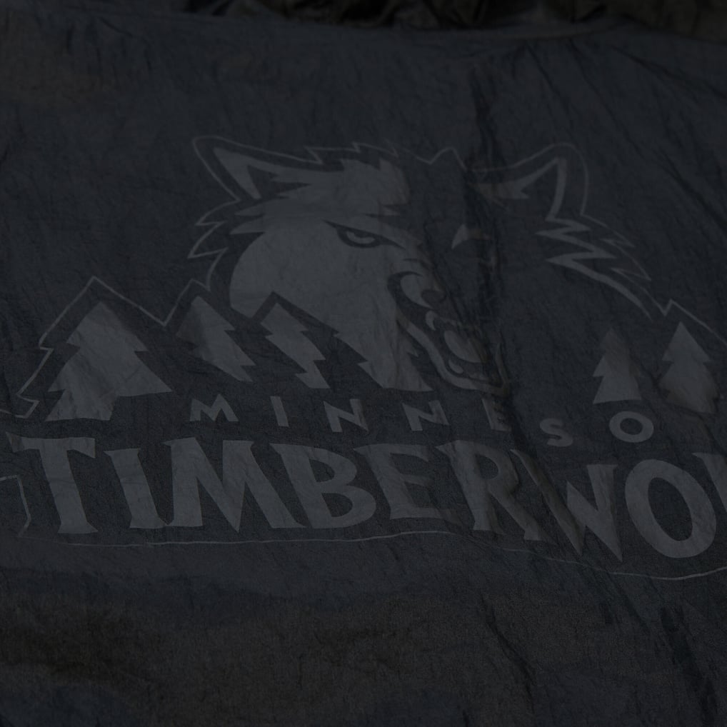 Minnesota Timberwolves Mitchell & Ness Playmaker Full-Zip Hooded Windbreaker Jacket - Black