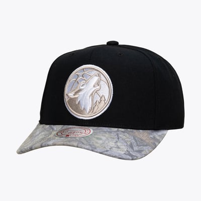  Minnesota Timberwolves Mitchell & Ness Midnight Timber Pro Crown Adjustable Hat - Black/Camo