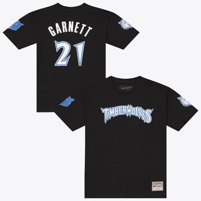 Kevin Garnett Minnesota Timberwolves Mitchell & Ness Hardwood Classics Name & Number Classic T-Shirt - Black