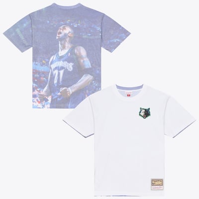 Kevin Garnett Minnesota Timberwolves Mitchell & Ness Hardwood Classics Player Sublimated T-Shirt - White