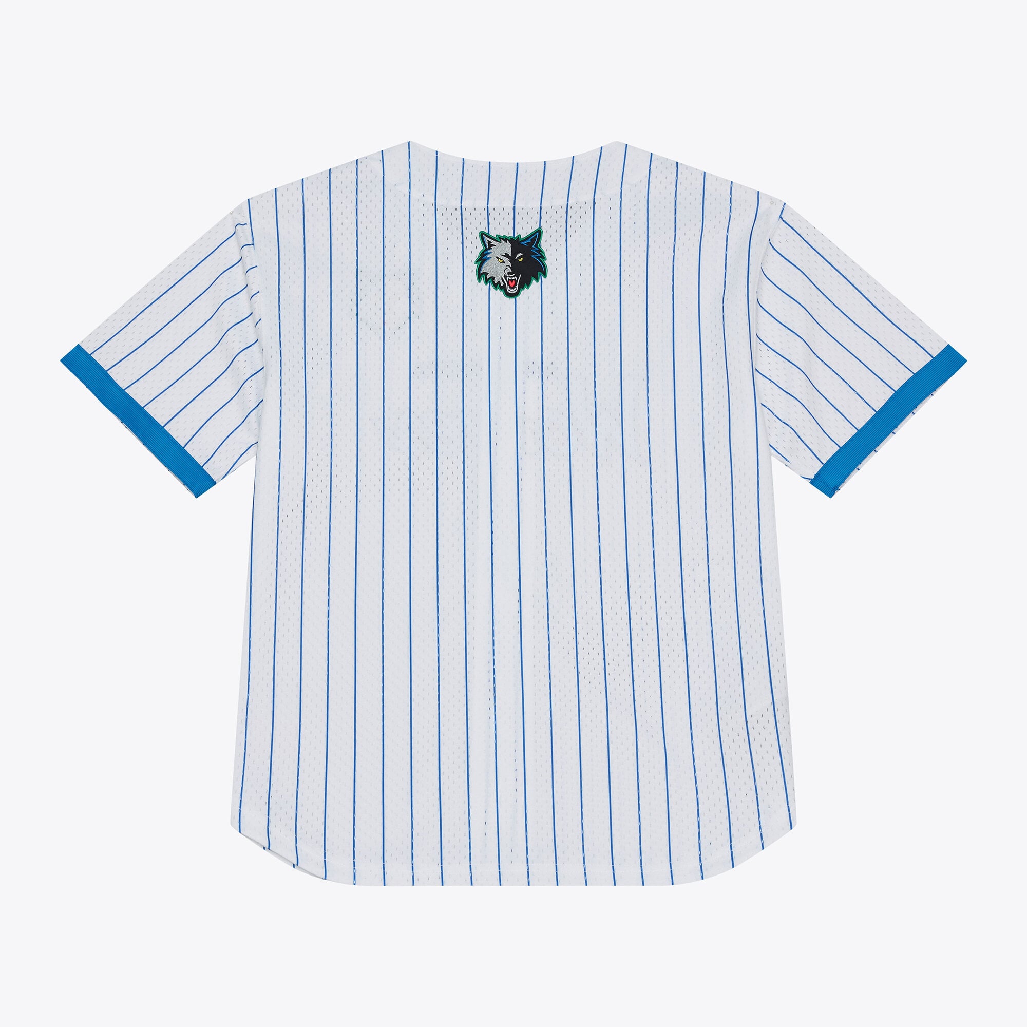 Minnesota Timberwolves Head Coach Pinstripe Mesh Full-Button Baseball Jersey - White - angle 2
