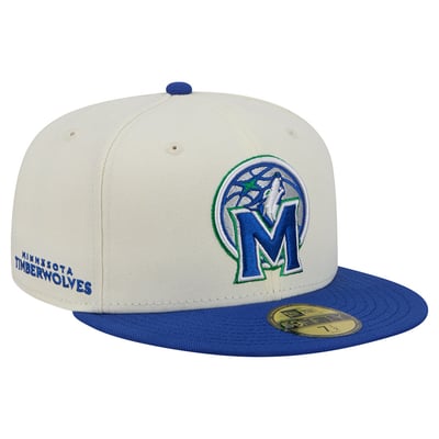 Minnesota Timberwolves New Era Deceptor 59FIFTY Fitted Hat - Cream/Blue