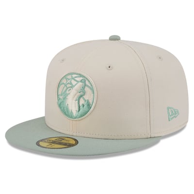 Minnesota Timberwolves New Era Color Pack 2-Tone 59FIFTY Fitted Hat - Cream/Light Green
