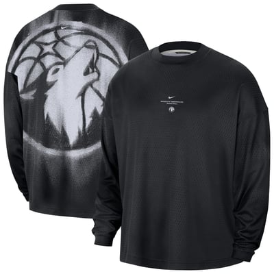 Minnesota Timberwolves Nike 2026 Standard Issue Pre-Game Performance Long Sleeve T-Shirt - Black