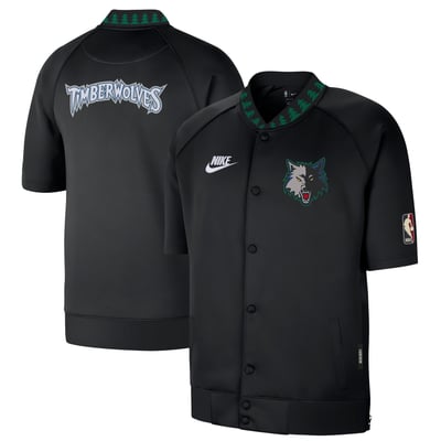 Minnesota Timberwolves Nike Classic Edition Hardwood Classics Authentic On-Court Game Full-Snap Jacket - Black