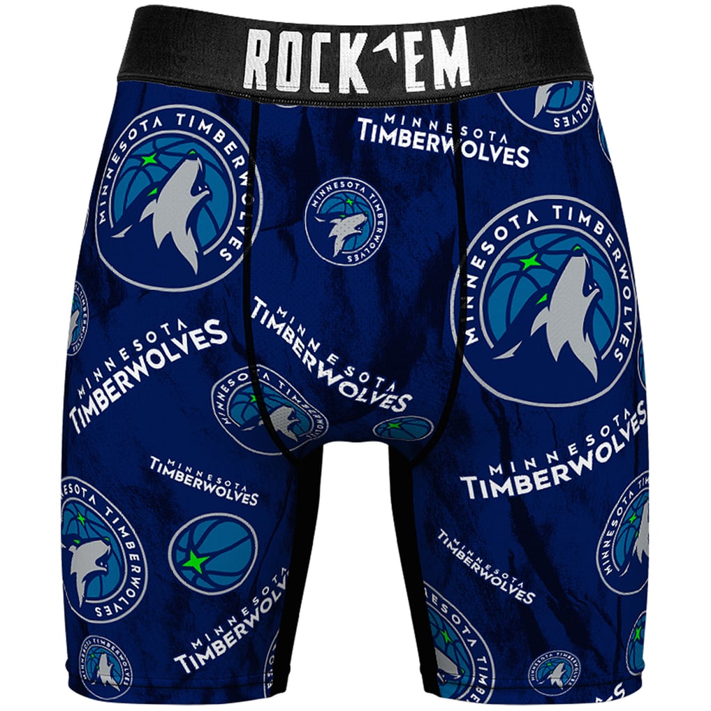 Minnesota Timberwolves Rock Em Socks All-Over Logo Boxer Briefs & Crew Socks Combo Pack - Navy