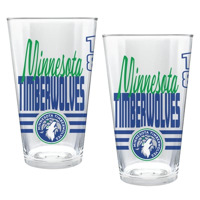 Minnesota Timberwolves Two-Piece 16oz. Heritage Pint Glass Set