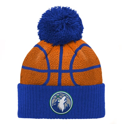 Minnesota Timberwolves Preschool Basketball Head Cuffed Knit Hat with Pom - Blue
