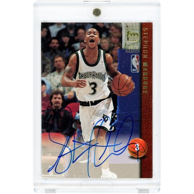 Stephon Marbury Minnesota Timberwolves Autographed 1998-99 Topps #AG3 Card 
