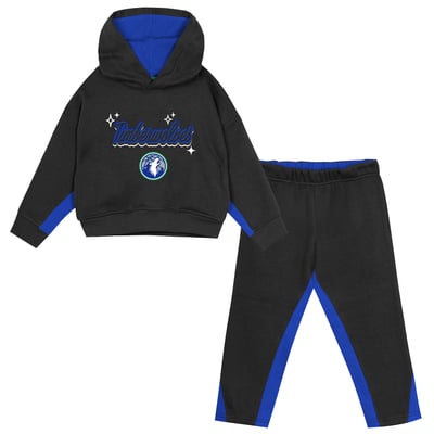 Minnesota Timberwolves Outerstuff Toddler Rainbow Shot Hoodie & Pants Set - Black