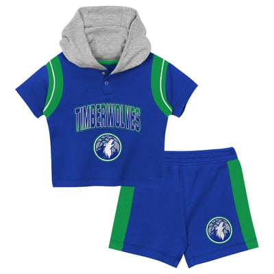 Minnesota Timberwolves Outerstuff Toddler Get Back Short Sleeve Hoodie & Shorts Two-Pack Set - Blue