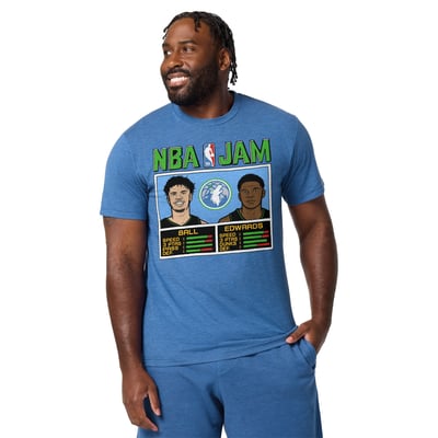 LaMelo Ball & Anthony Edwards Minnesota Timberwolves Homage Unisex NBA Jam Tri-Blend T-Shirt - Blue