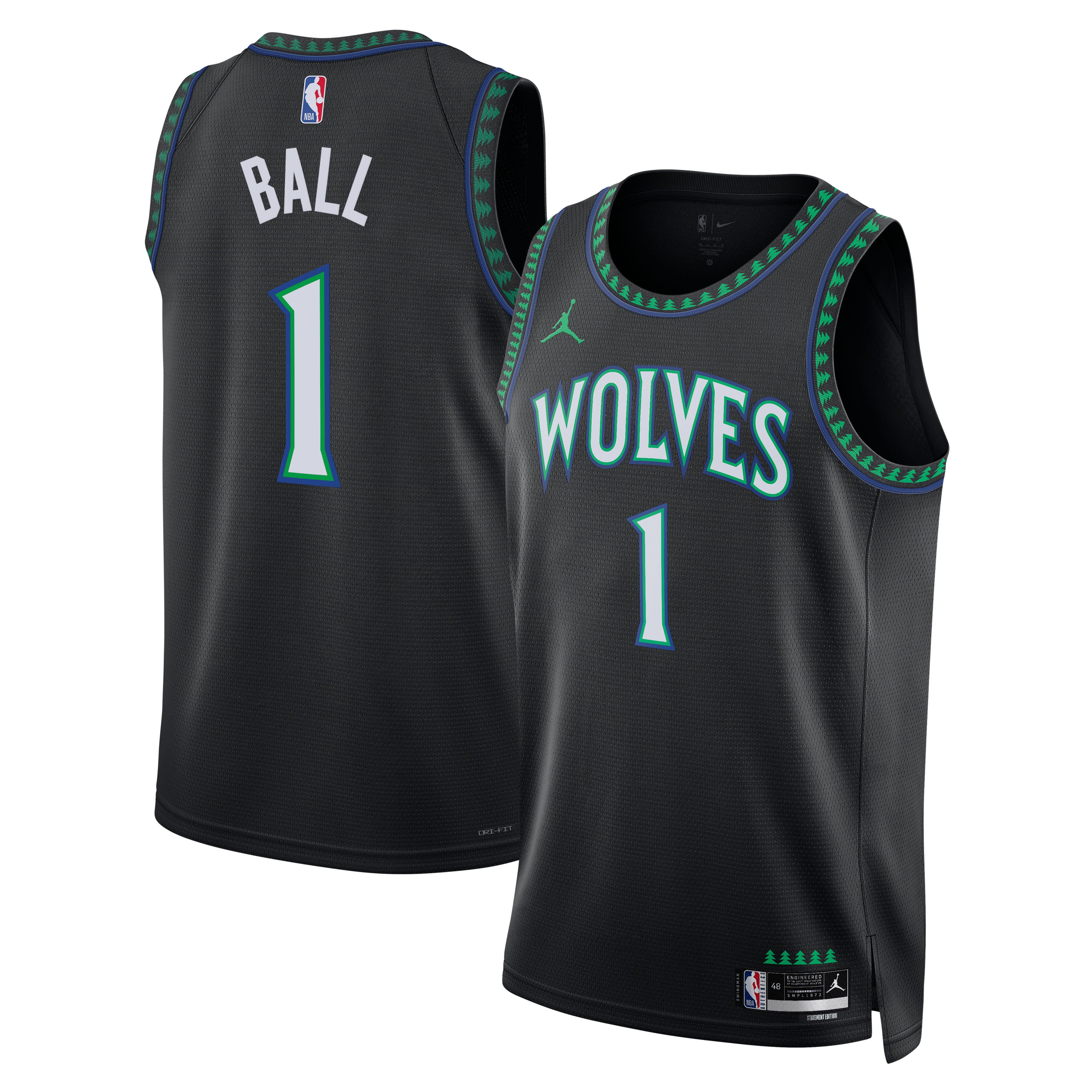 Unisex Minnesota Timberwolves LaMelo Ball Jordan Brand Black Swingman ...