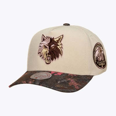  Minnesota Timberwolves Mitchell & Ness Unisex Hardwood Classics Fall Pink Pro Snapback Hat - Cream