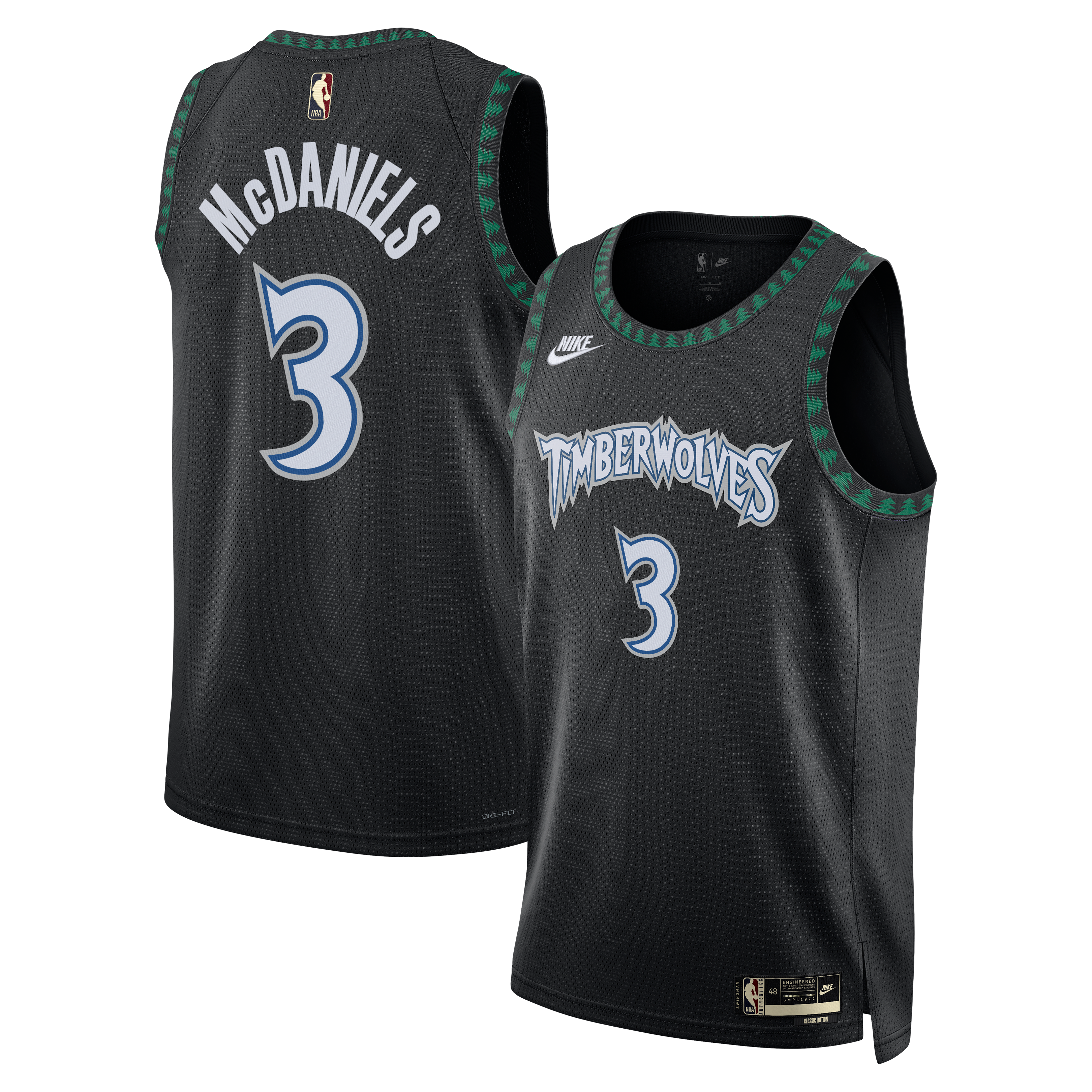 Unisex Minnesota Timberwolves Jaden McDaniels Nike Black Swingman 