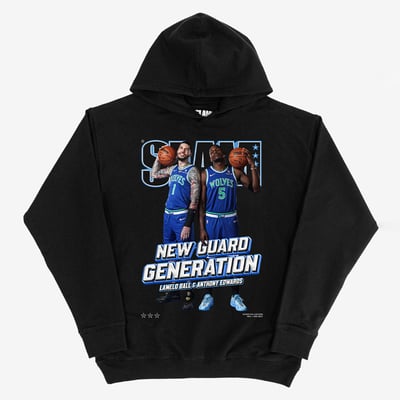 LaMelo Ball & Anthony Edwards Minnesota Timberwolves SLAM Unisex Cover Hoodie - Black