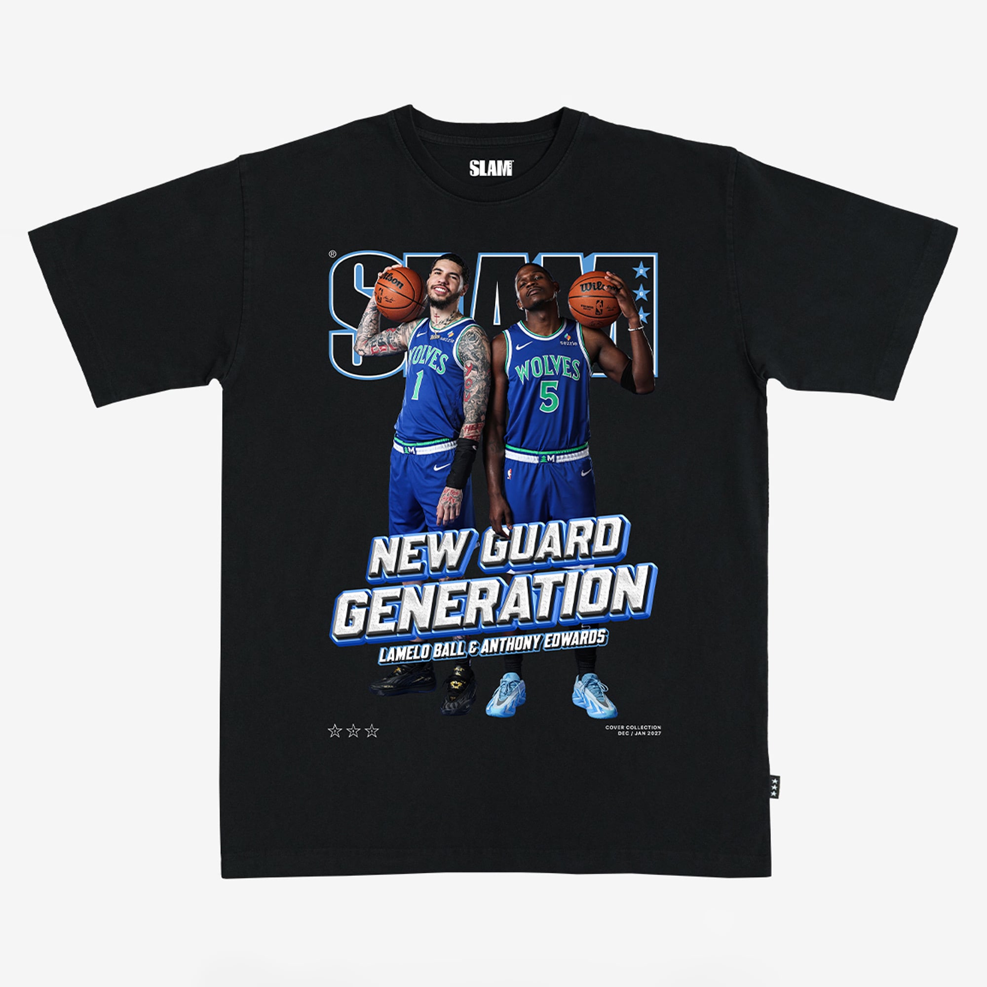 Unisex Minnesota Timberwolves LaMelo Ball & Anthony Edwards SLAM Black ...