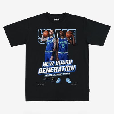 LaMelo Ball & Anthony Edwards Minnesota Timberwolves SLAM Unisex Cover T-Shirt - Black
