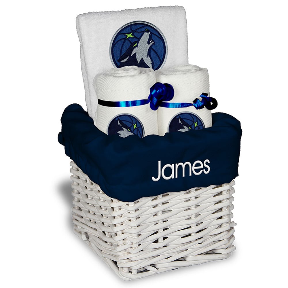 Minnesota Timberwolves White Personalized Small Gift Basket