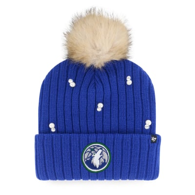 Minnesota Timberwolves '47 Women's Pearl Cuffed Knit Hat with Pom - Blue