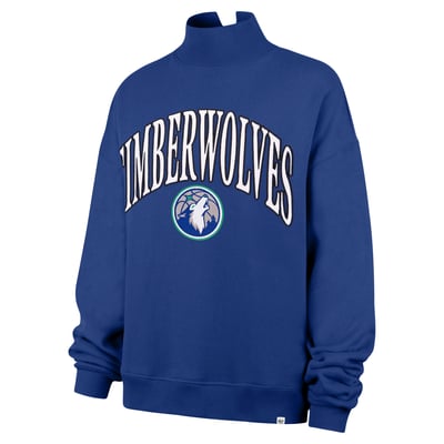  Minnesota Timberwolves '47 Women's Oversized Vantage Mock Neck Sweatshirt - Royal