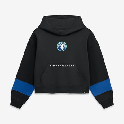  Minnesota Timberwolves Fanatics Women's Beat Records Cropped Fleece Hoodie - Black