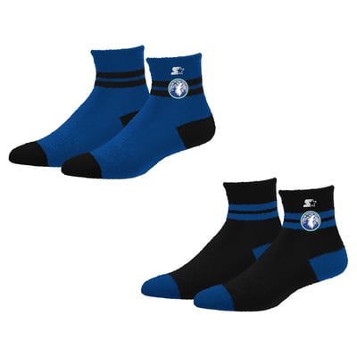 Minnesota Timberwolves Starter Women's Cozy Cuff Stripes Quarter-Length Plush Socks