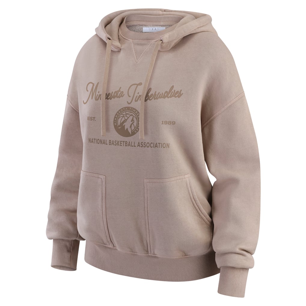  Minnesota Timberwolves WEAR by Erin Andrews Women's Washed Pullover Crewdie - Tan