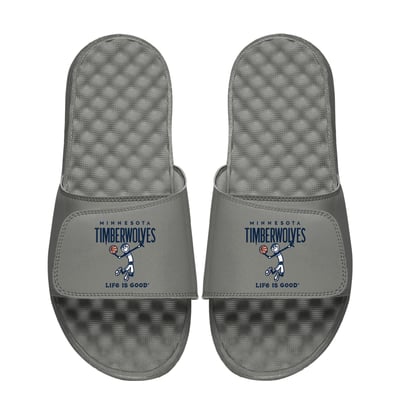  Minnesota Timberwolves ISlide Youth Life Is Good Slide Sandals - Gray