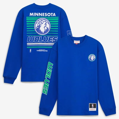 Minnesota Timberwolves Mitchell & Ness Youth Triple Play Long Sleeve T-Shirt - Royal