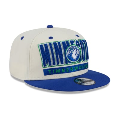 Minnesota Timberwolves New Era Youth Classic 9FIFTY Snapback Hat - Cream/Blue