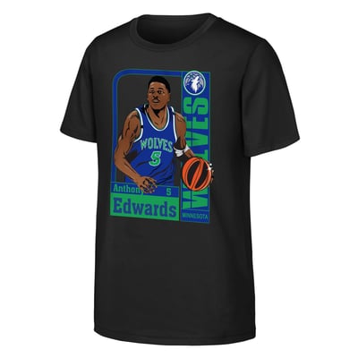 Anthony Edwards Minnesota Timberwolves Outerstuff Youth Calling Card T-Shirt - Black