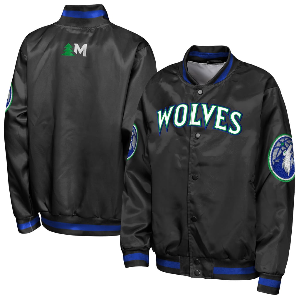 Minnesota Timberwolves Outerstuff Youth Statement Edition Lightweight Satin Jacket - Black

