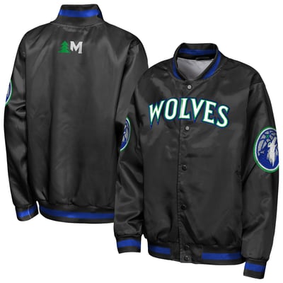 Minnesota Timberwolves Outerstuff Youth Statement Edition Lightweight Satin Jacket - Black
