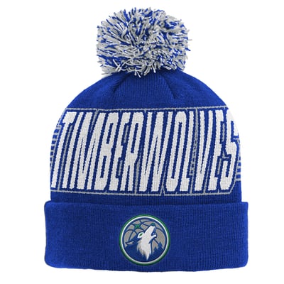 Minnesota Timberwolves Outerstuff Youth Cuffed Knit Hat with Pom - Blue