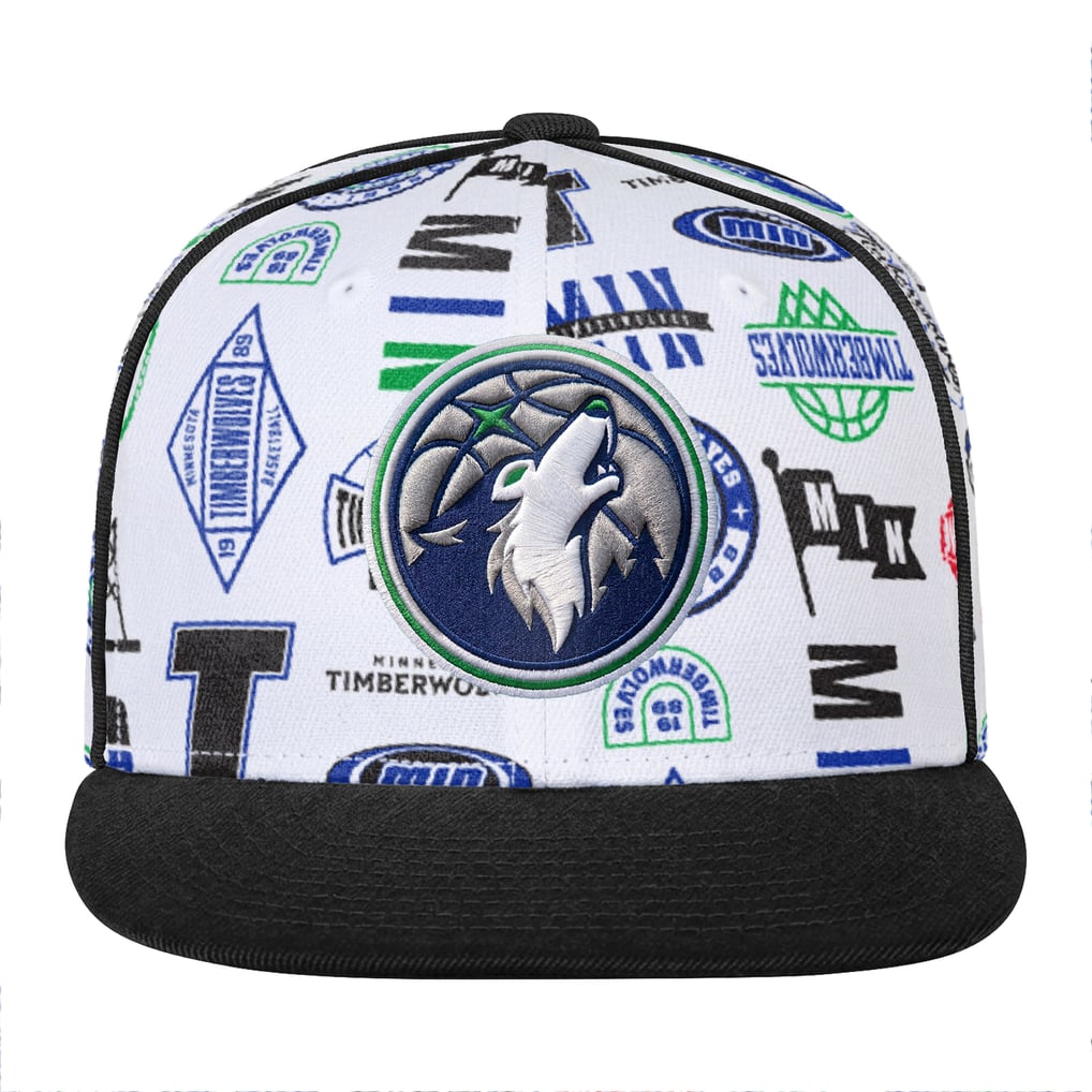 Minnesota Timberwolves Outerstuff Youth Piped Up Snapback Hat - White
