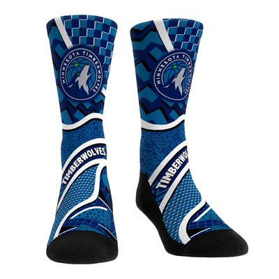  Minnesota Timberwolves Rock Em Youth Ball Pattern Crew Socks - Blue